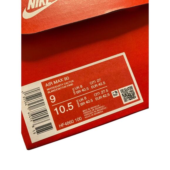 NIB Nike Unisex US 9 Air Max 90 HF4860-100 Round Toe Lace Up Sneaker Shoes - Picture 11 of 14